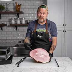 Double Smoked Maple Bourbon Glazed Ham on the Big Green Egg