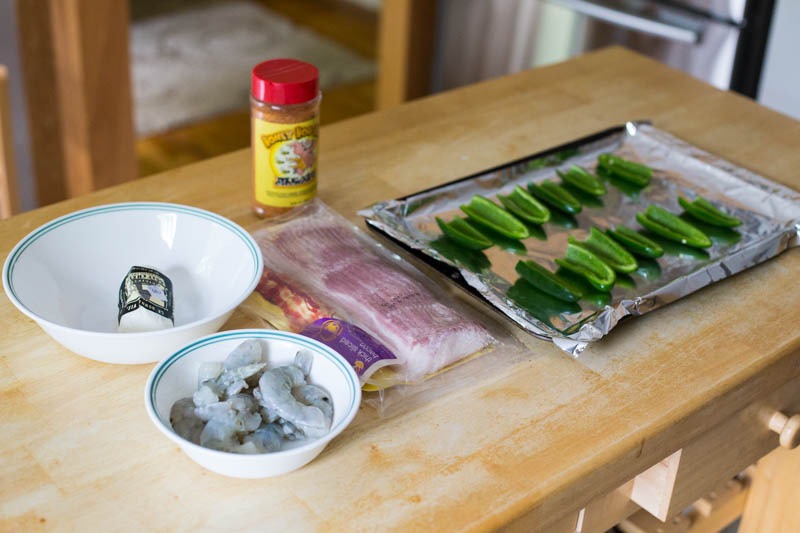 Big Green Egg Shrimp Goat Cheese ABT