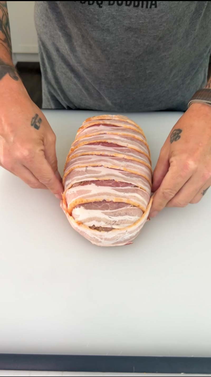 Cedar Planked Bacon Wrapped Meatloaf on the Big Green Egg