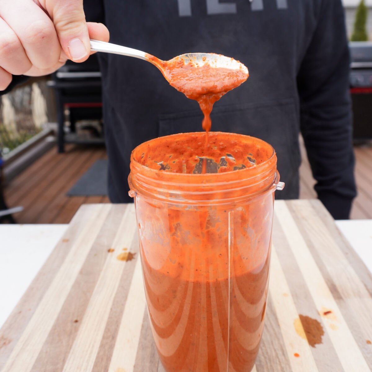 homemade adobo sauce for the pulled pork tacos recipe.
