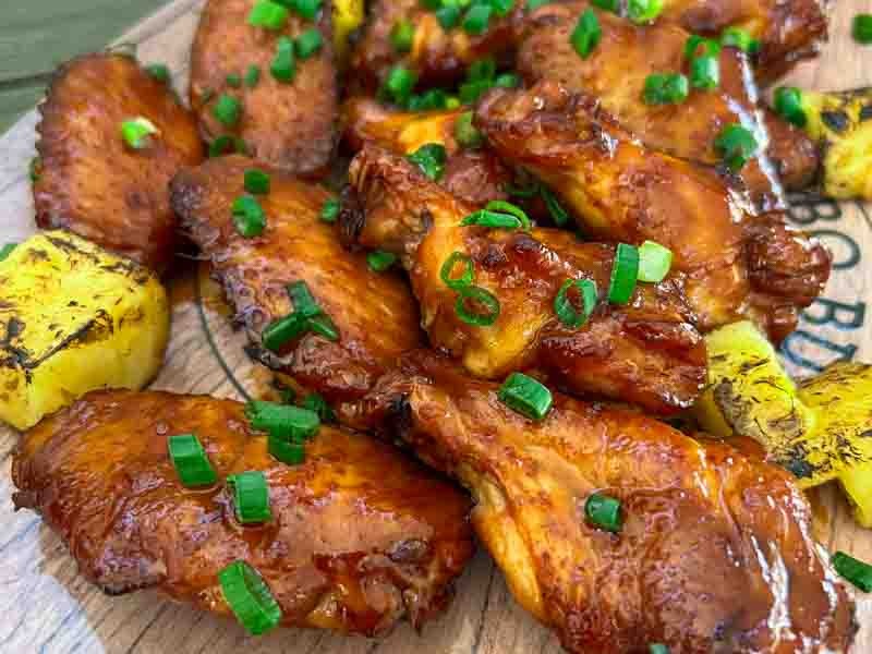 Hawaiian Huli Huli Chicken Wings on the Big Green Egg