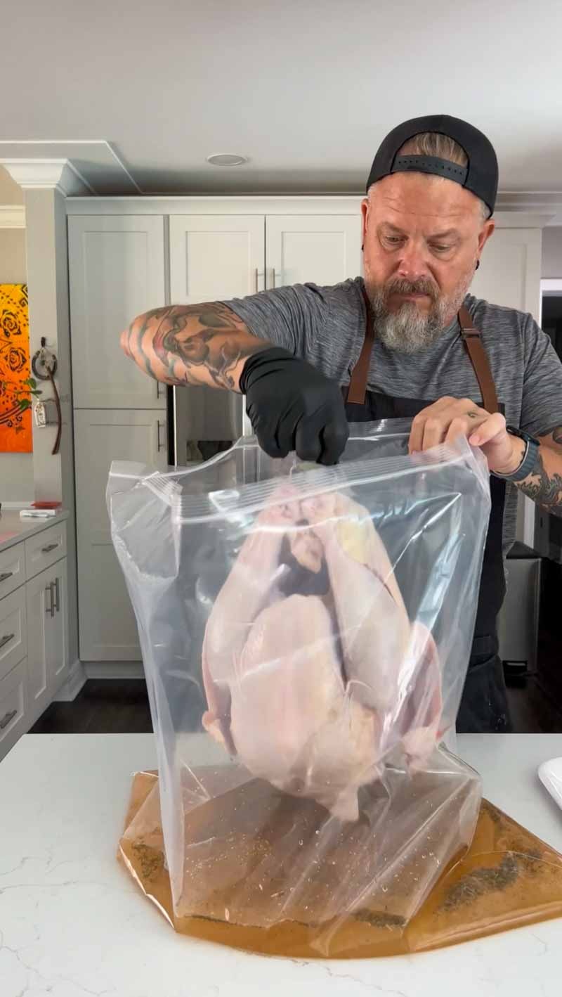 Big Green Egg Brined Turkey with Lanes BBQ