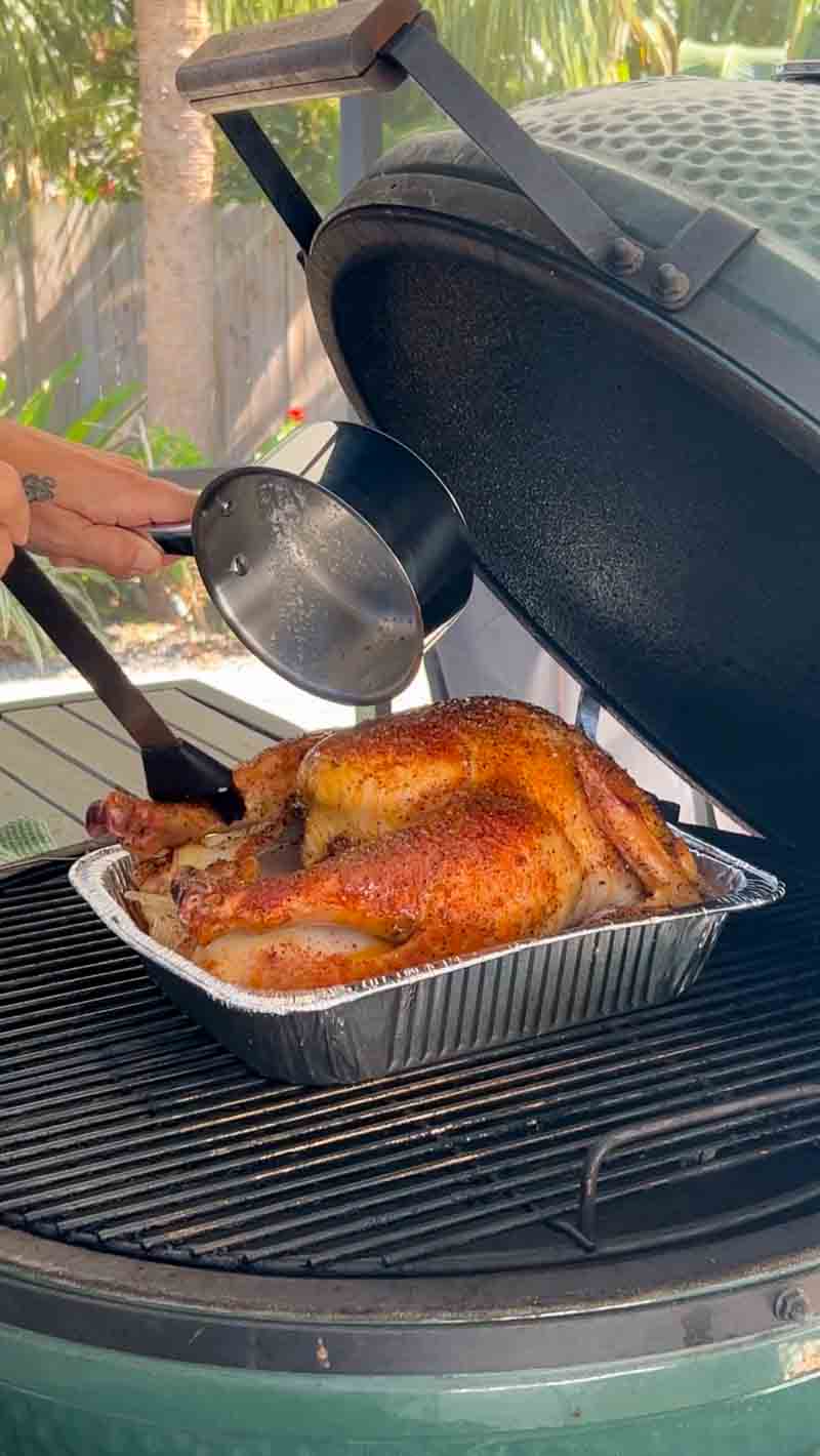 Big Green Egg Brined Turkey with Lanes BBQ