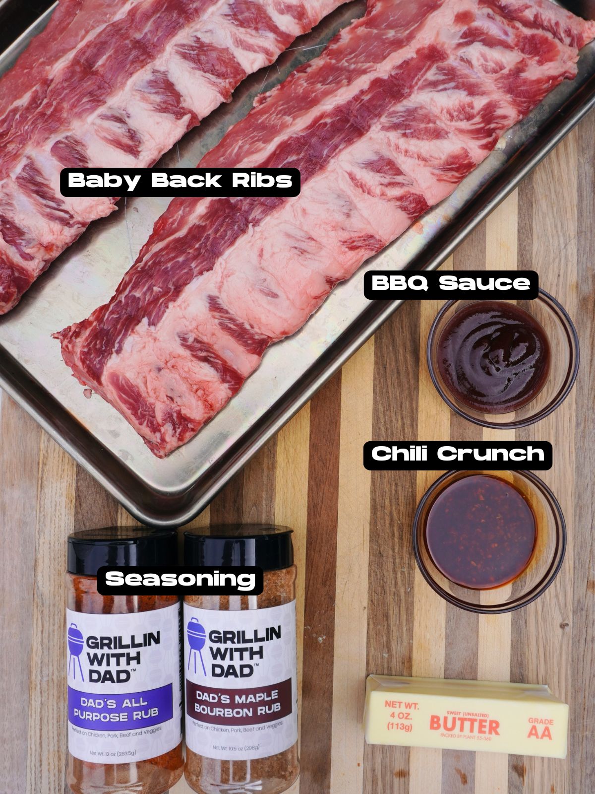 Chili Crunch Party Wings ingredients.