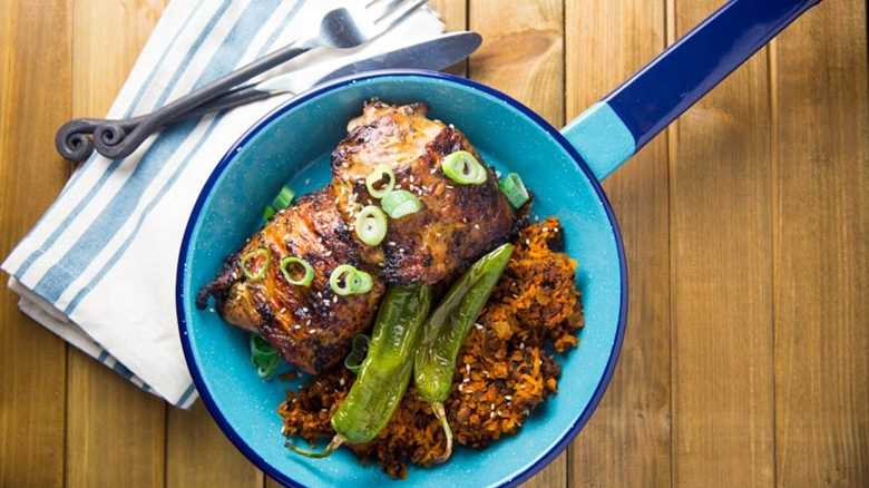 Grilled Citrus Chicken Thighs on the Big Green Egg