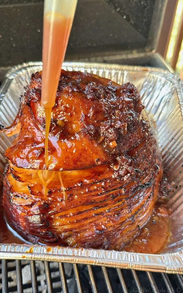 Basting that spiral ham