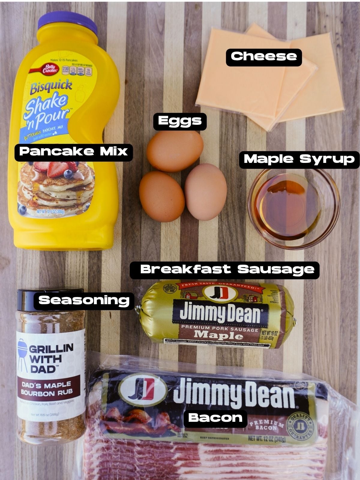 homemade mcgriddle sandwich ingredients.