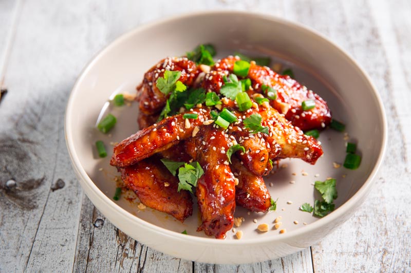 spicy smoked Korean chicken wings