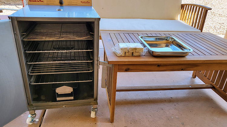 Assembled Smokin Tex Pro 1400 with an open door