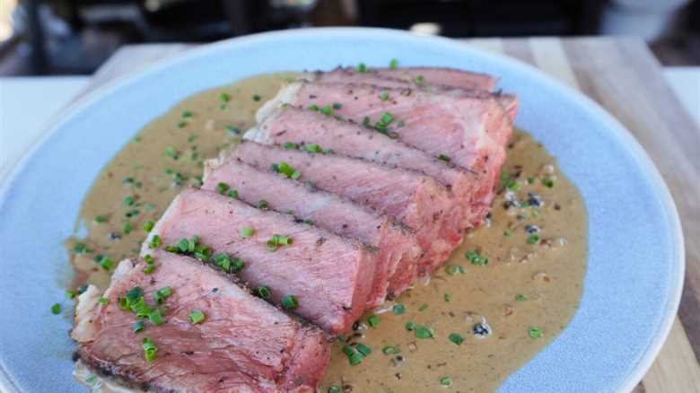 Grilled Porterhouse with Peppercorn Sauce