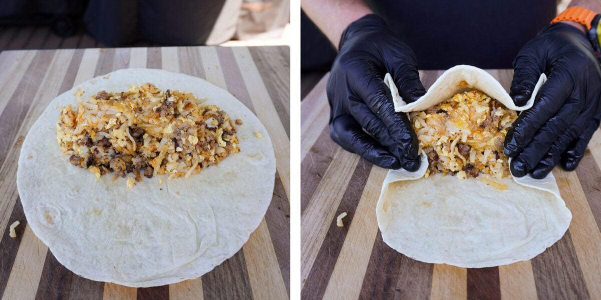 Wrapping the ultimate breakfast burrito.