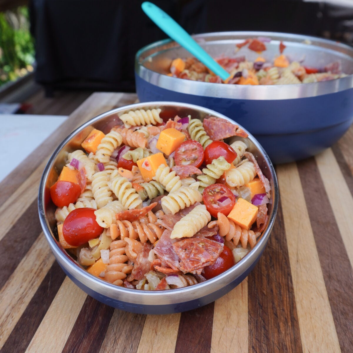Chicago Style Pasta Salad in bowl.