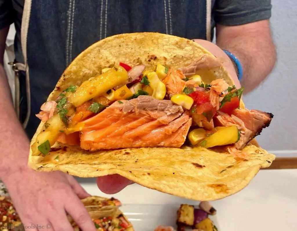 Grilled Recipe for Salmon Tacos with Semi-Fresh Salsa
