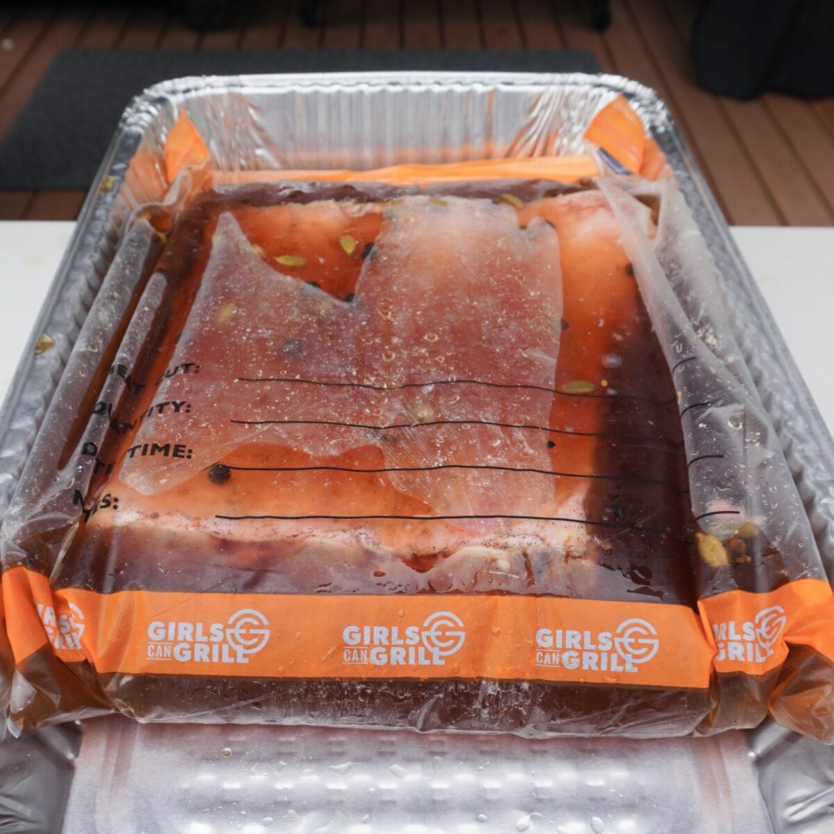 Pastrami brine bag.