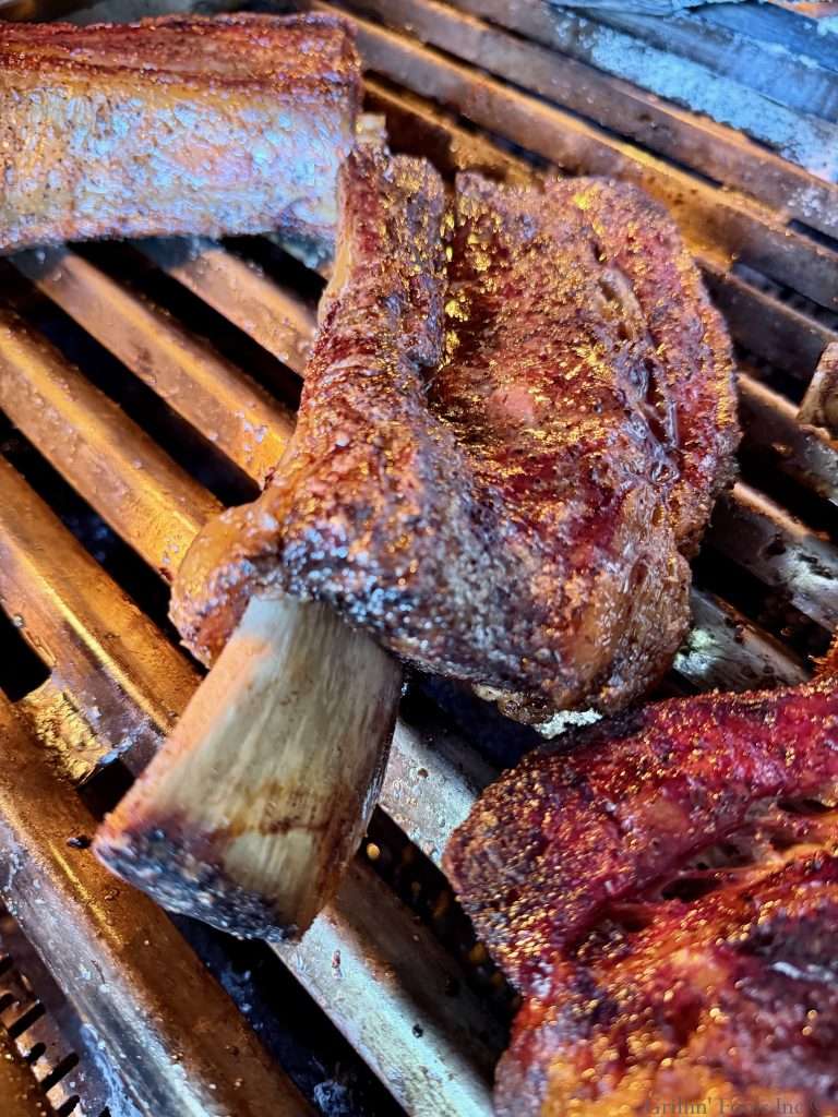 A beef rib after 4 hours in the grill