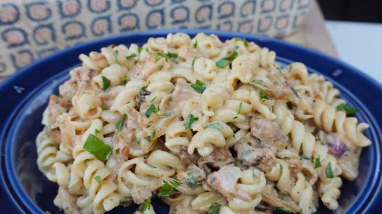 Caramelized Onion and Chicken Pasta